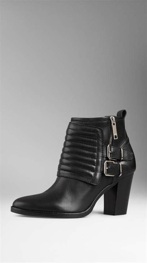 burberry polished leather biker ankle boots|Burberry boots for women uk.